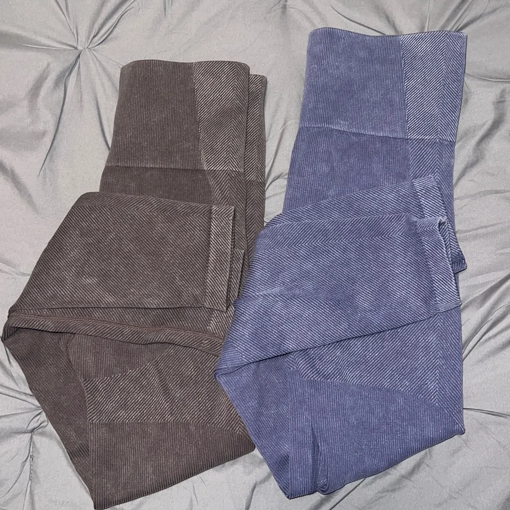 Target Purple And Brown Bundle Pair Of Ribbed Stretch Leggings - Picture 13 of 13